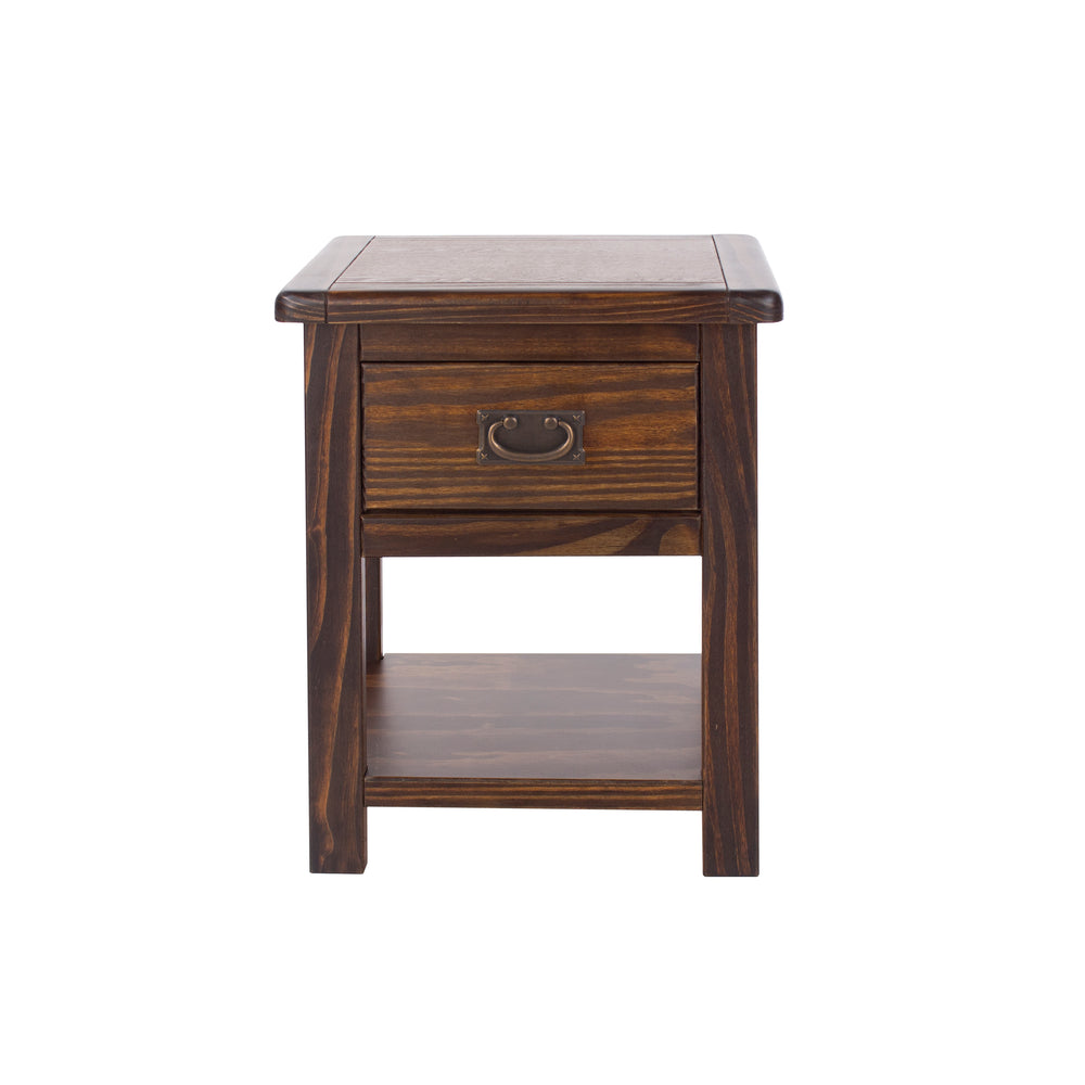 Boston 1 Drawer Bedside Cabinet Dark Brown  (DHD) Image 2