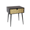 Options Jupiter Metal 1 Drawer Bedside Cabinet, Gold Drawer With Black Handle And Legs Black Gold (Self Assembly) (DHD)