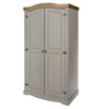 Corona Grey 2 Door Wardrobe  Grey Wax Antique Waxed Pine (DHD) Image 1