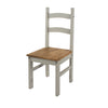 Corona Grey Solid Pine Chairs (Pair) Grey Wax Antique Waxed Pine (DHD) Image 1