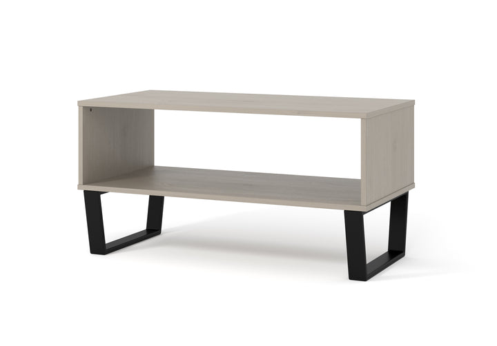 Texas Open Coffee Table Grey Waxed Pine Black (DHD) Image 1