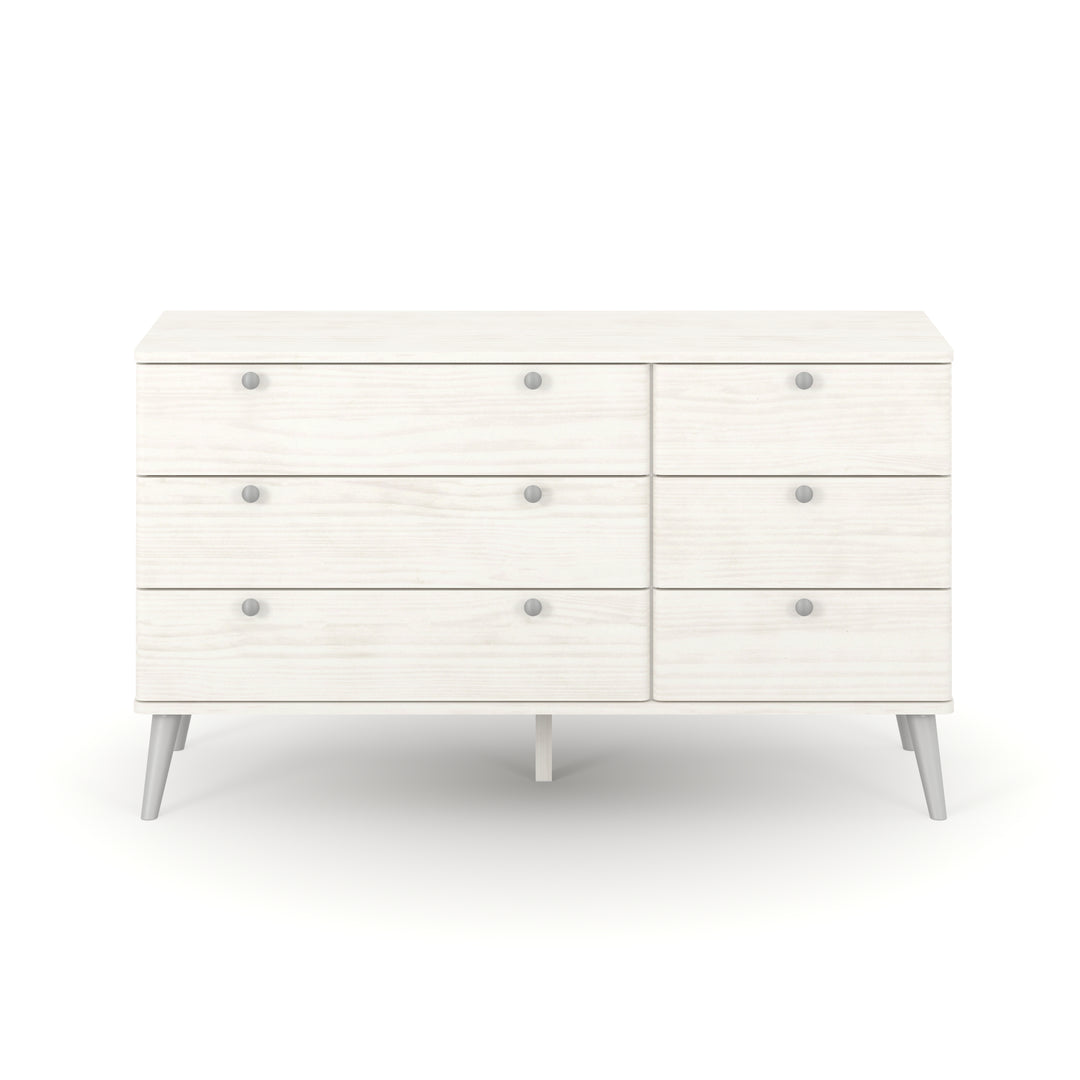 Augusta Curve 3+3 Drawer Wide Chest White Silver (DHD) Image 2