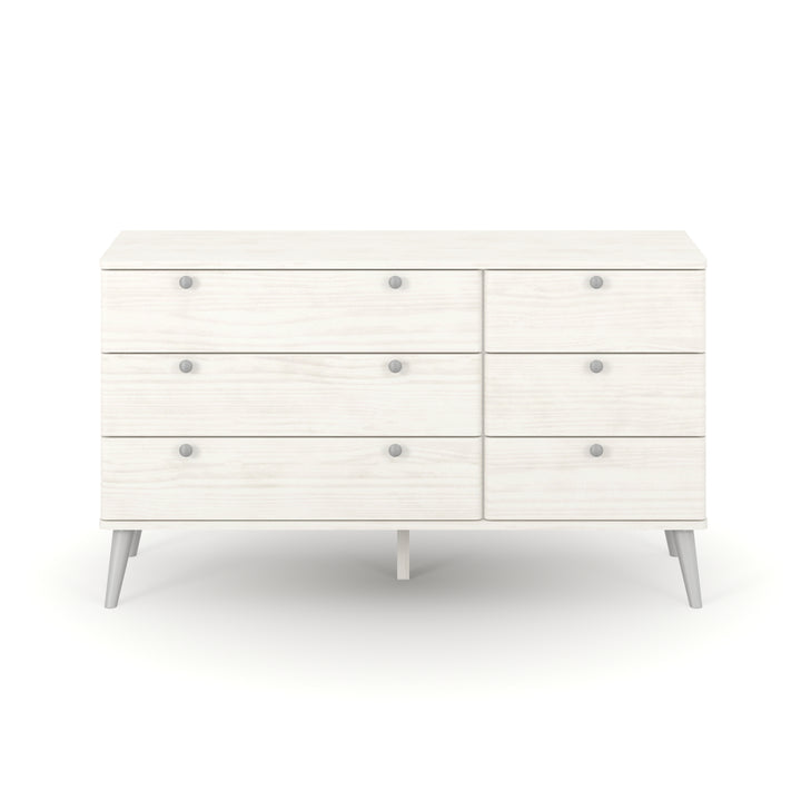 Augusta Curve 3+3 Drawer Wide Chest White Silver (DHD) Image 2