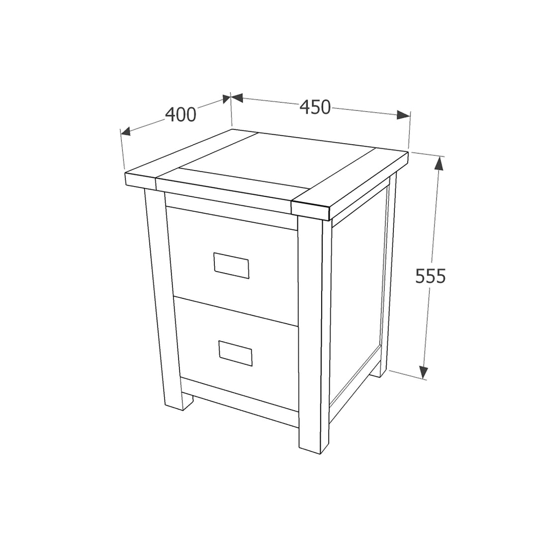 Dunkeld 2 Drawer Bedside Cabinet Midnight Blue Antique Oak Effect Wax (DHD) Image 5