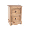 Corona 2 Drawer Petite Bedside Cabinet Antique Waxed Pine  (DHD) Image 3