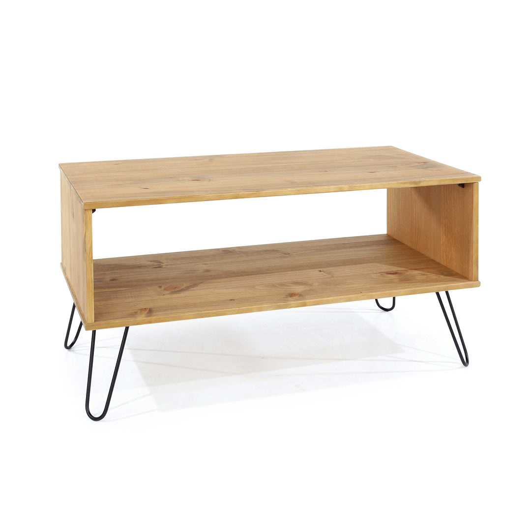 Augusta Pine Open Coffee Table Antique Waxed Pine Black (DHD) Image 3