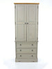 Corona Grey 2 Door, 3 Drawer Wardrobe Grey Wax Antique Waxed Pine (DHD) Image 2