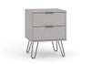 Augusta Grey 2 Drawer Bedside Cabinet Grey   (DHD) Image 3