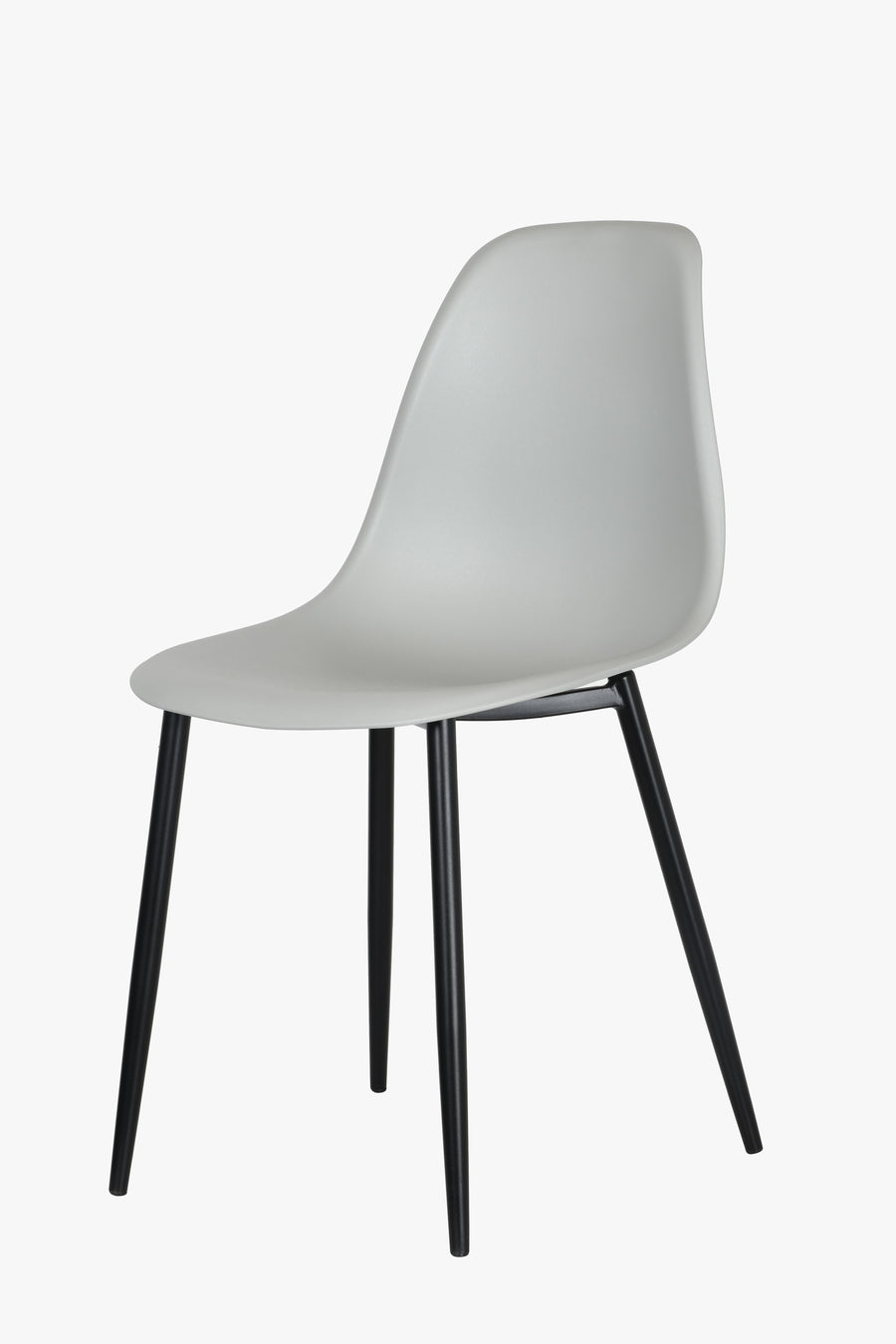 Aspen Curve Chair, Light Grey Plastic Seat With Black Metal Legs (Pair) Grey Black (DHD) Image 1