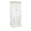 Corona White 2 Door, 3 Drawer Wardrobe White Wax Antique Waxed Pine (DHD) Image 3