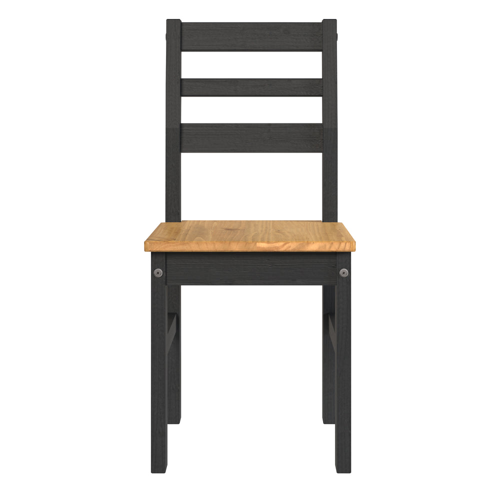 Linea Linea Black Ladder Back Chair (Pair) Black Antique Waxed Pine (DHD) Image 2