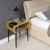 Options Galaxy Metal Bedside Table, Gold With Black Legs Gold Black (Self Assembly) (DHD)