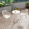 Rimini 3 Piece Lattice Bistro Table & 2 Armchair Set, Outdoor Grade, Calico Calico  (Self Assembly) (DHD)