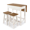 Corona White Breakfast Drop Leaf Table & 2 Stools Set White Wax Antique Waxed Pine (DHD) Image 5