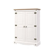 Corona White 2 Door Cupboard Unit  White Wax Antique Waxed Pine (DHD) Image 1