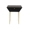 Options Apollo Metal 1 Drawer Bedside Cabinet, Black With Gold Handle And Legs Black Gold (Self Assembly) (DHD)