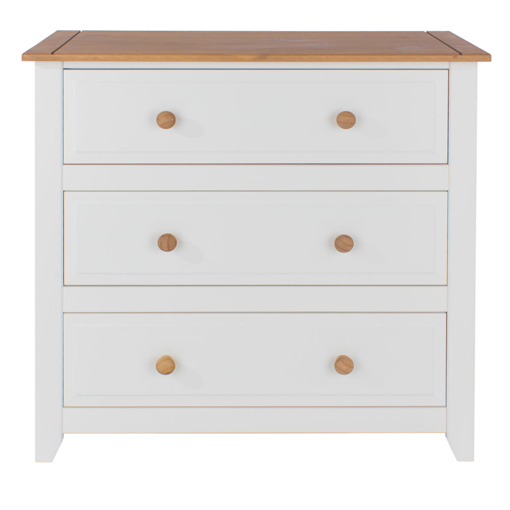 Capri 3 Drawer Chest White Antique Waxed Pine (DHD) Image 2
