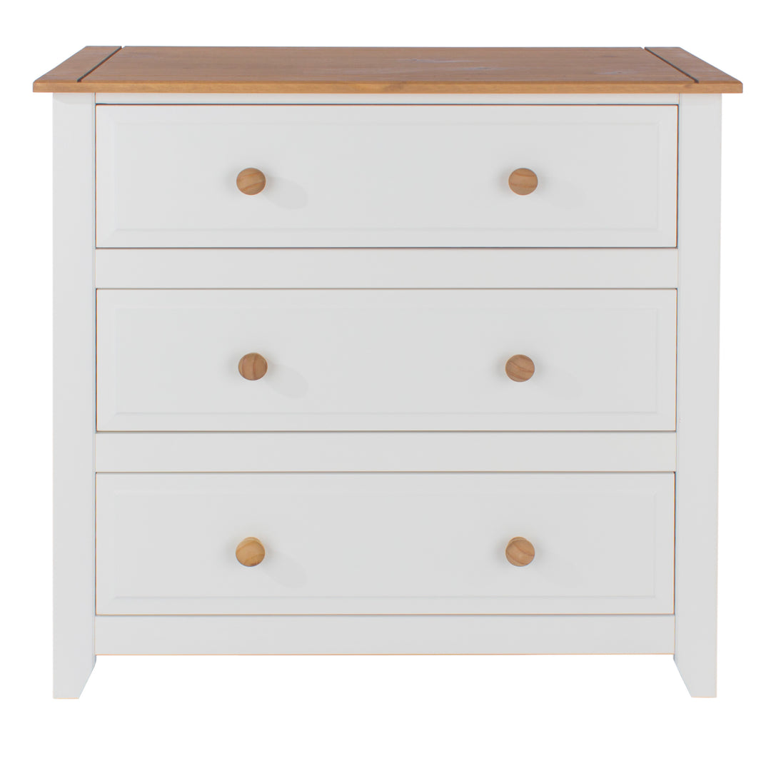 Capri 3 Drawer Chest White Antique Waxed Pine (DHD) Image 2