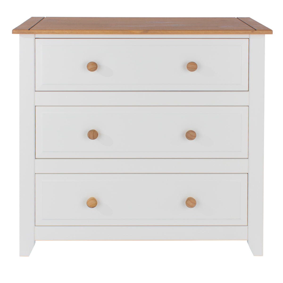 Capri 3 Drawer Chest White Antique Waxed Pine (DHD) Image 2