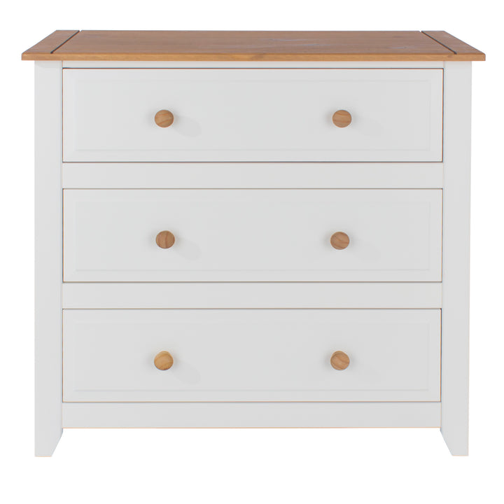 Capri 3 Drawer Chest White Antique Waxed Pine (DHD) Image 2