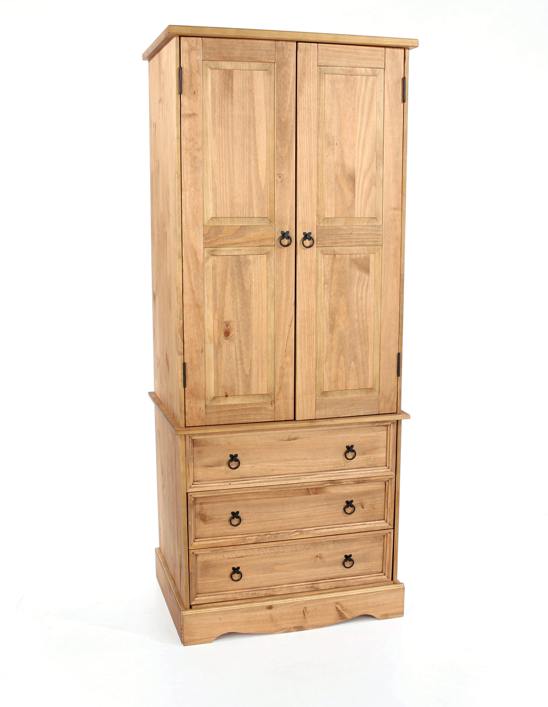Corona 2 Door, 3 Drawer Wardrobe Antique Waxed Pine  (DHD) Image 3