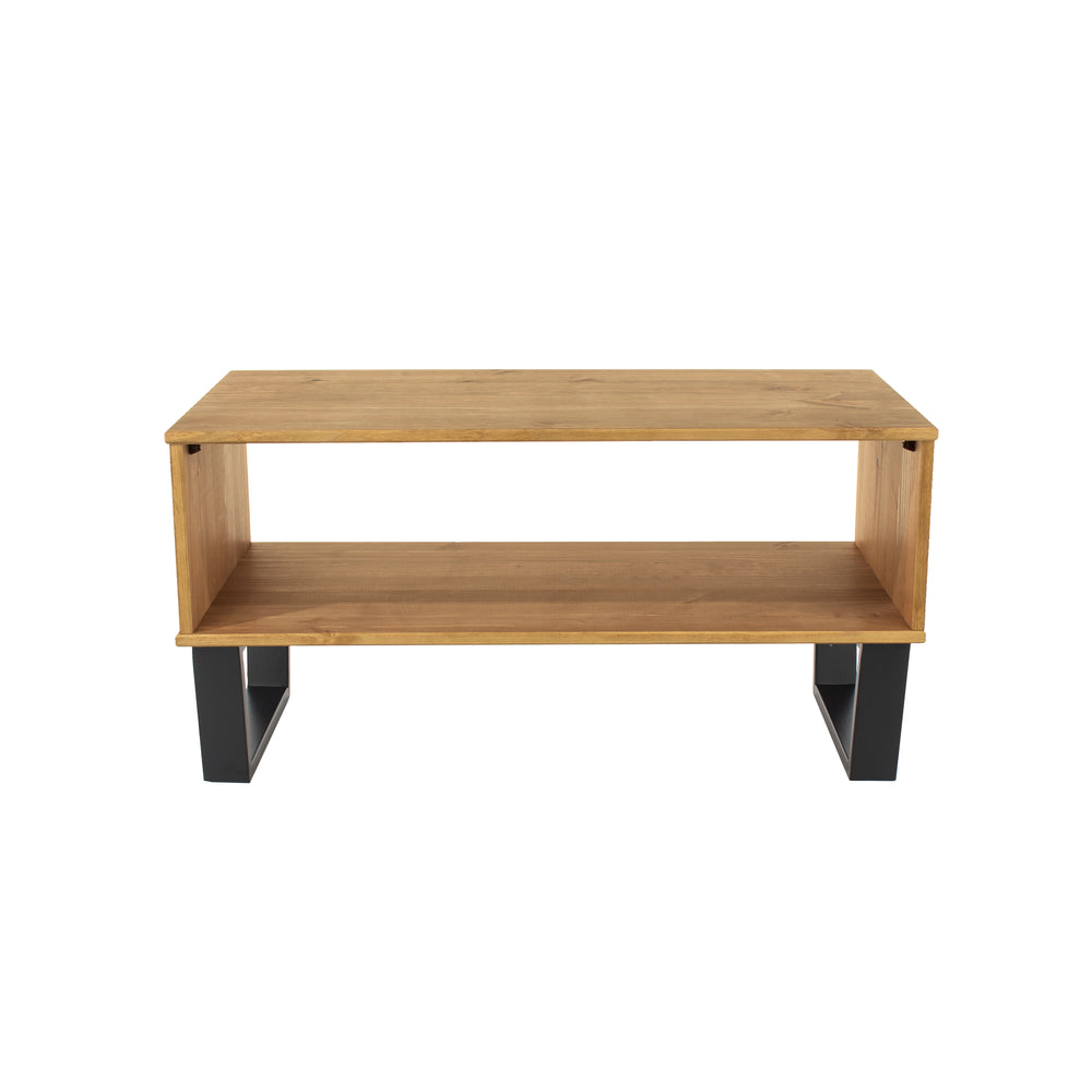 Texas Open Coffee Table Antique Waxed Pine Black (DHD) Image 2