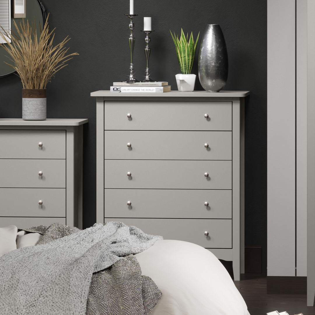 Como Grey 5 Drawer Chest Grey  (DHD) Image 5