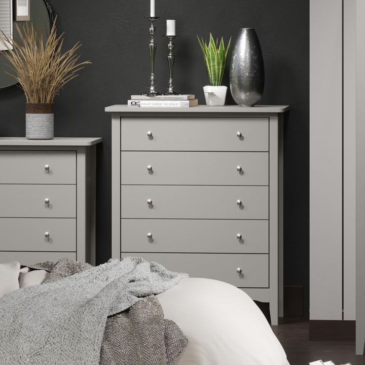 Como Grey 5 Drawer Chest Grey  (DHD) Image 5