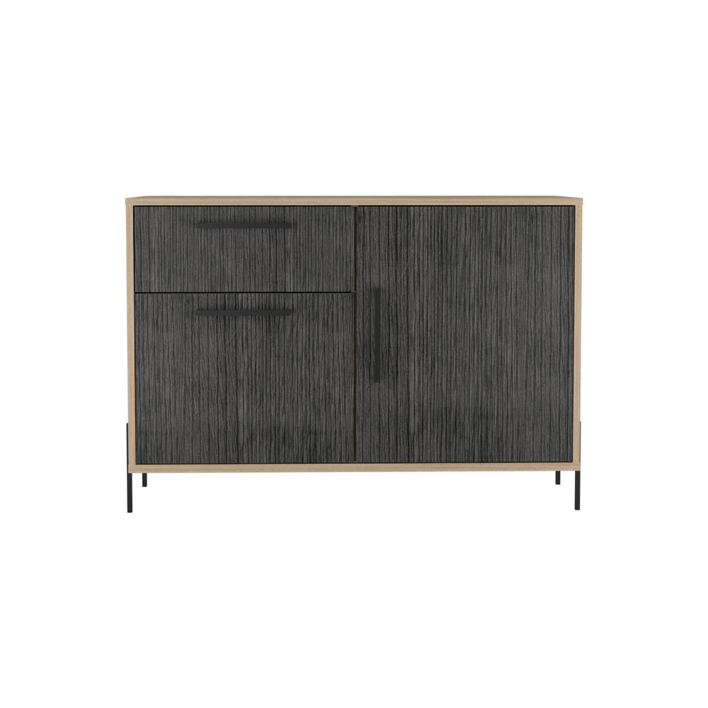 Harvard Small Sideboard With 2 Doors & 1 Drawer  Washed Oak Carbon Grey Oak (DHD) Image 2
