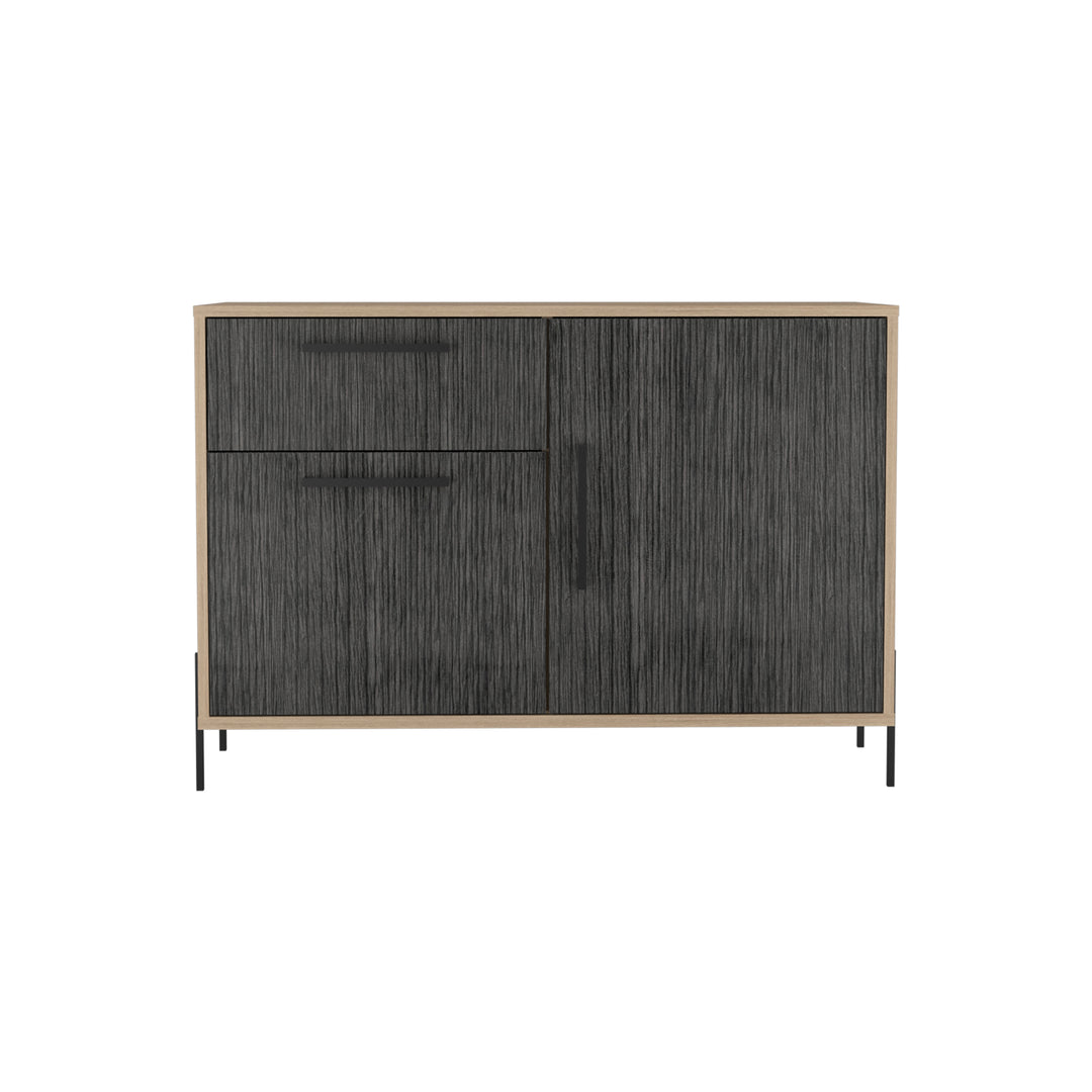 Harvard Small Sideboard With 2 Doors & 1 Drawer  Washed Oak Carbon Grey Oak (DHD) Image 2