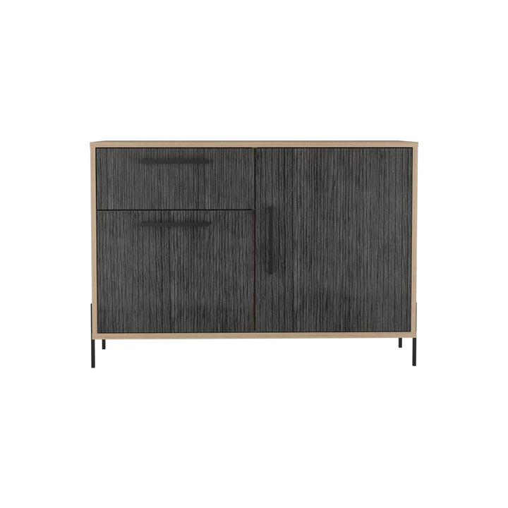 Harvard Small Sideboard With 2 Doors & 1 Drawer  Washed Oak Carbon Grey Oak (DHD) Image 2