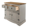 Corona Grey Small Sideboard Grey Wax Antique Waxed Pine (DHD) Image 4