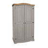 Corona Grey 2 Door Wardrobe  Grey Wax Antique Waxed Pine (DHD) Image 3