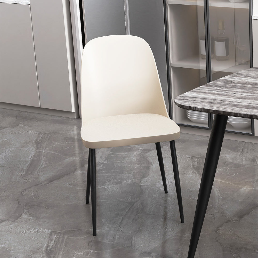 Aspen Duo Chair, Calico Plastic Seat With Black Metal Legs (Pair) Calico Black (DHD) Image 2