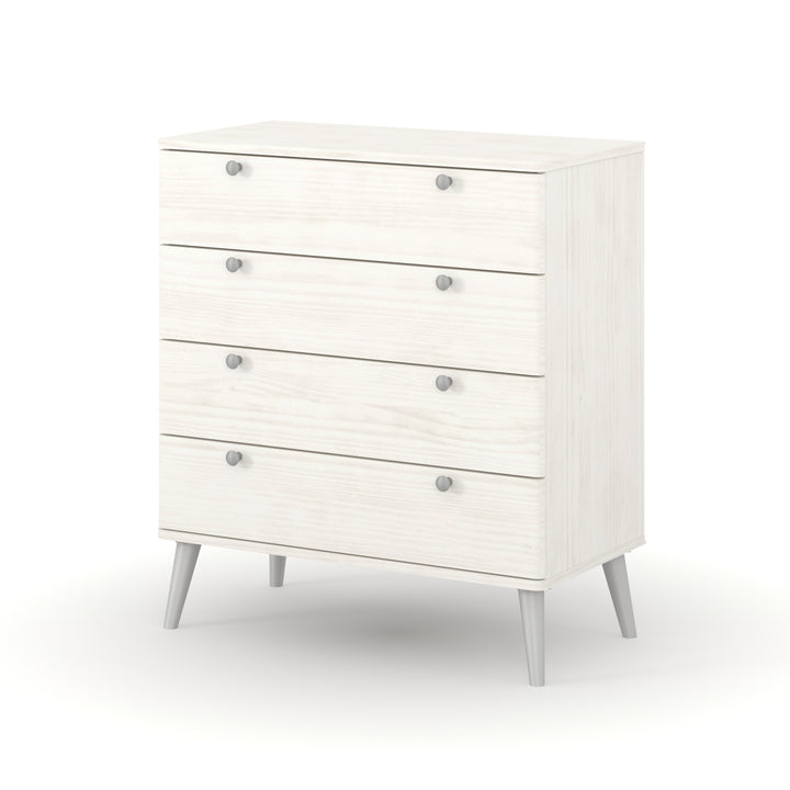 Augusta Curve 4 Drawer Chest White Silver (DHD) Image 1