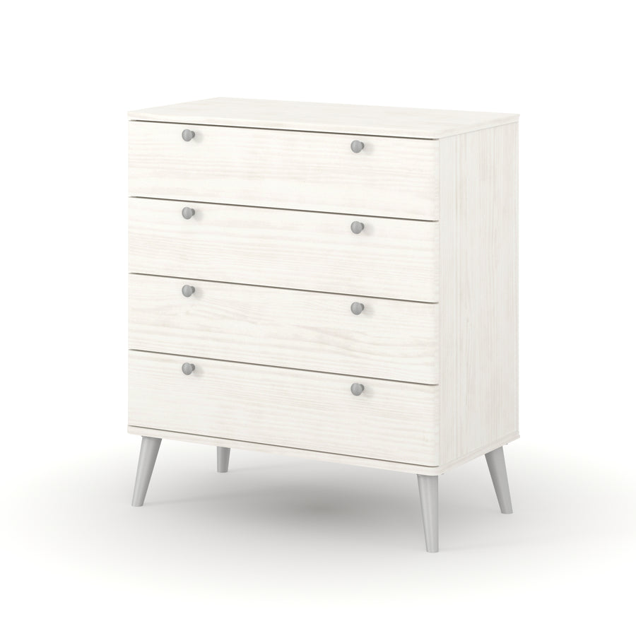 Augusta Curve 4 Drawer Chest White Silver (DHD) Image 1