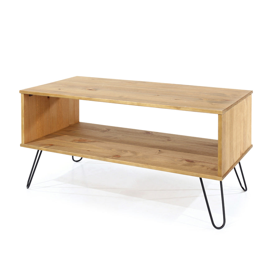 Augusta Pine Open Coffee Table Antique Waxed Pine Black (DHD) Image 1