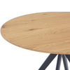 Aspen Round Dining Table, Light Oak Effect Top With Black Pedestal Leg  Oak Black (Self Assembly) (DHD)