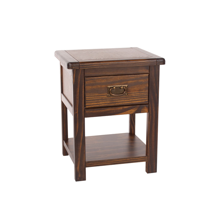 Boston 1 Drawer Bedside Cabinet Dark Brown  (DHD) Image 3
