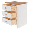 Capri 3 Drawer Bedside Cabinet White Antique Waxed Pine (DHD) Image 4