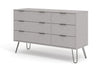 Augusta Grey 3+3 Drawer Wide Chest Of Drawers Grey   (DHD) Image 1
