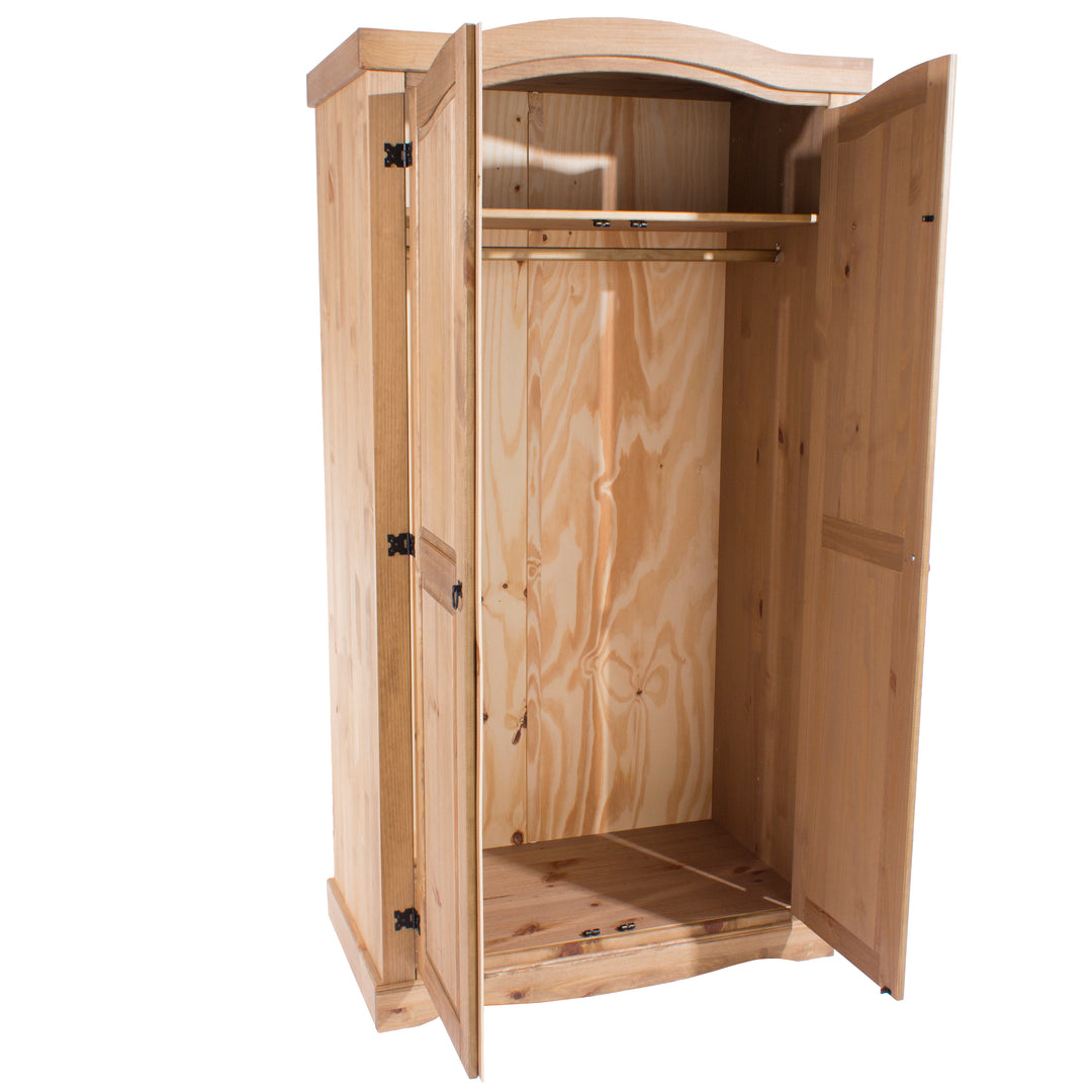 Corona 2 Door Wardrobe  Antique Waxed Pine  (DHD) Image 4