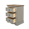Corona Grey 3 Drawer Bedside Cabinet  Grey Wax Antique Waxed Pine (DHD) Image 4