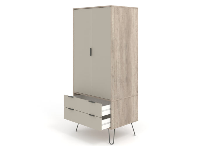 Augusta Driftwood 2 Door, 2 Drawer Wardrobe Driftwood  Calico (DHD) Image 4