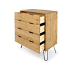 Augusta Pine 4 Drawer Chest Of Drawers Antique Waxed Pine Black (DHD) Image 4