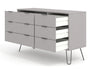 Augusta Grey 3+3 Drawer Wide Chest Of Drawers Grey   (DHD) Image 4