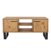 Texas 2 Door Flat Screen Tv Unit Antique Waxed Pine Black (DHD) Image 1