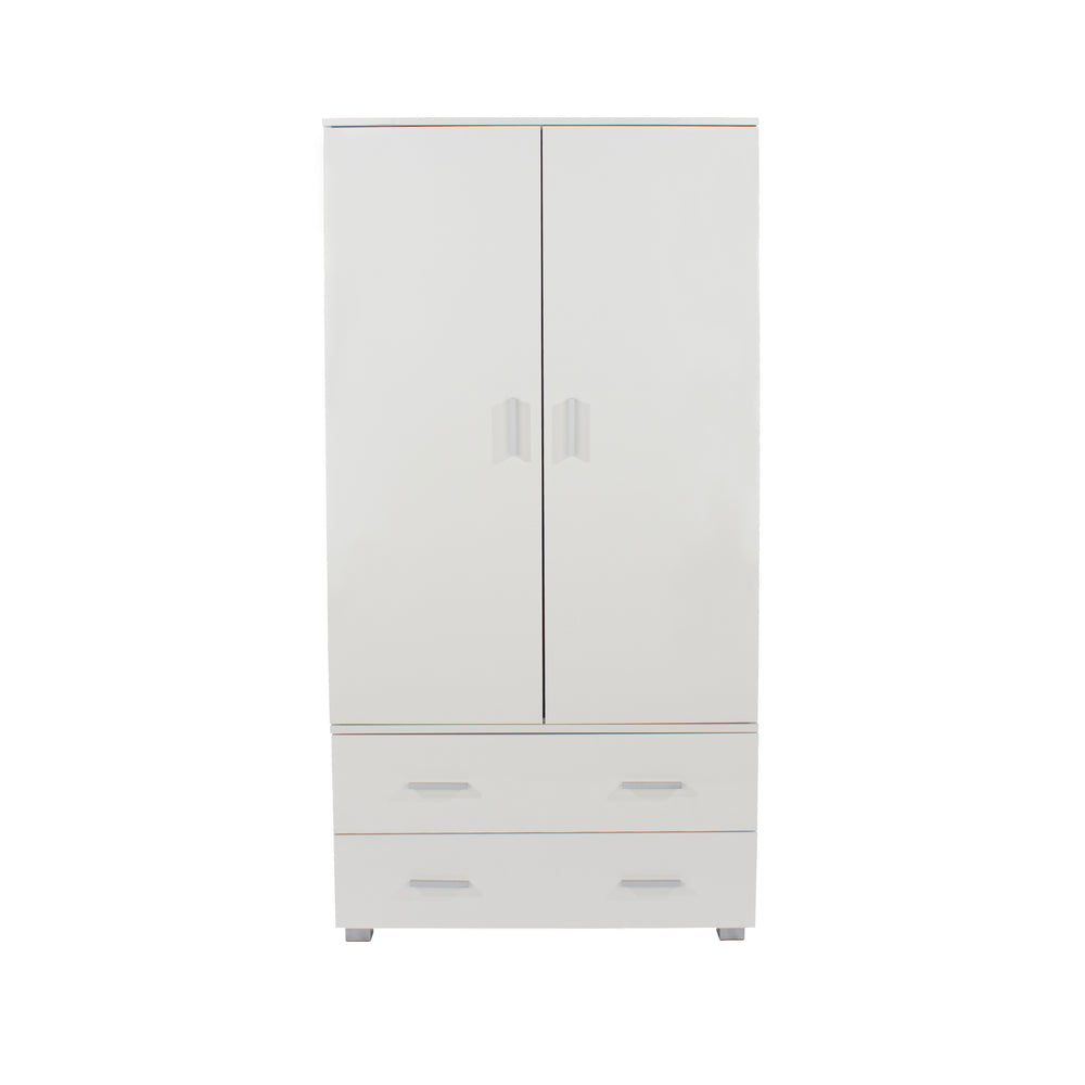Lido 2 Door, 2 Drawer Low Wardrobe  White  (DHD) Image 2