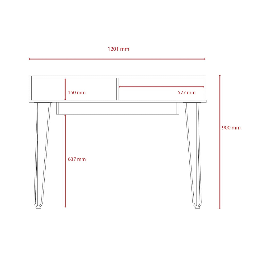 Dallas Home Office Desk  White Carbon Grey Oak (DHD) Image 7