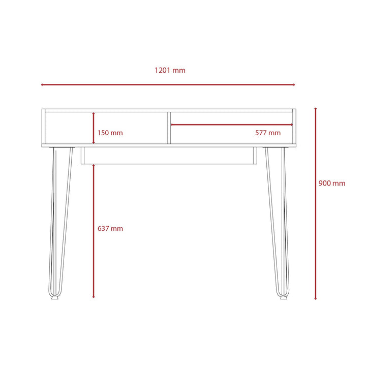Dallas Home Office Desk  White Carbon Grey Oak (DHD) Image 7